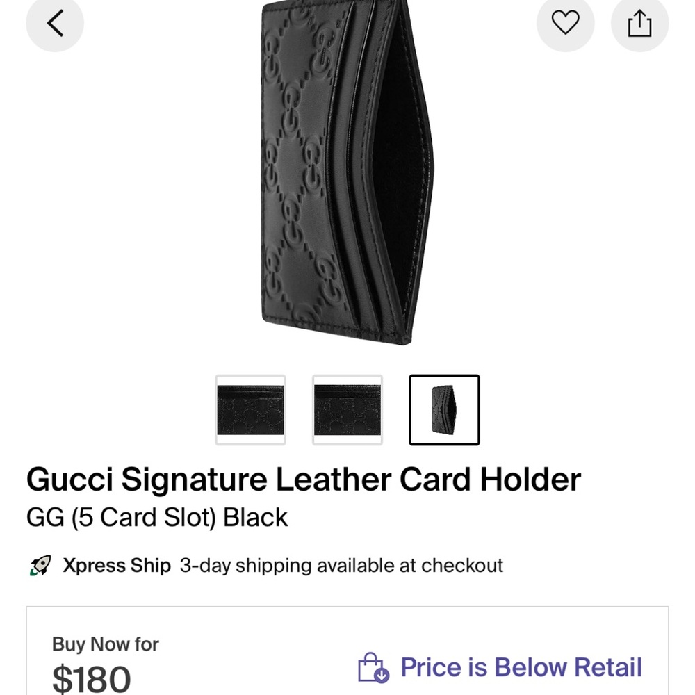 Gucci signature leather card holder